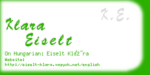 klara eiselt business card